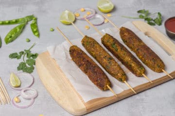 corn and peas seekh kebab